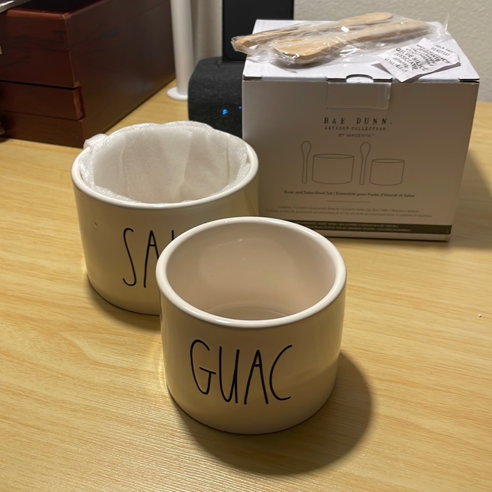 Brand New Rae Dunn Guac and Salsa Bowls